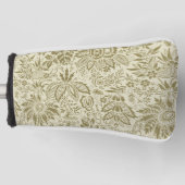 フローラルパターングリーンセージアンティークダマスク ゴルフヘッドカバー (正面)