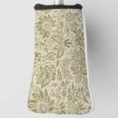 フローラルパターングリーンセージアンティークダマスク ゴルフヘッドカバー (回転90)