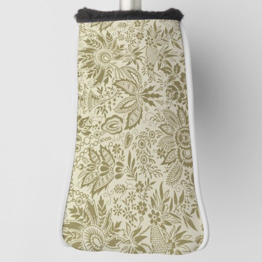 フローラルパターングリーンセージアンティークダマスク ゴルフヘッドカバー (回転90)