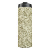 フローラルパターングリーンセージアンティークダマスク タンブラー (正面)