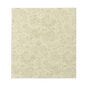 フローラルパターングリーンセージアンティークダマスク ノートパッド (正面)