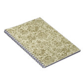 フローラルパターングリーンセージアンティークダマスク ノートブック (右側)