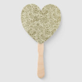 フローラルパターングリーンセージアンティークダマスク ハンドファン (裏面)