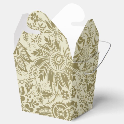 フローラルパターングリーンセージアンティークダマスク フェイバーボックス (オープン)