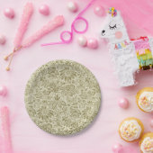 フローラルパターングリーンセージアンティークダマスク ペーパープレート (パーティー)