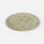 フローラルパターングリーンセージアンティークダマスク ペーパープレート (アングル)