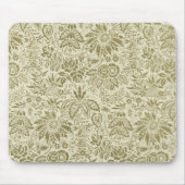 フローラルパターングリーンセージアンティークダマスク マウスパッド (正面)