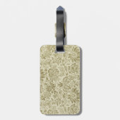 フローラルパターングリーンセージアンティークダマスク ラゲッジタグ (裏面縦)
