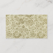 フローラルパターングリーンセージアンティークダマスク 名刺 (裏面)