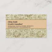 フローラルパターングリーンセージアンティークダマスク 名刺 (正面)