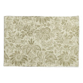 フローラルパターングリーンセージアンティークダマスク 枕カバー (裏面-左)