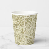 フローラルパターングリーンセージアンティークダマスク 紙コップ (右)