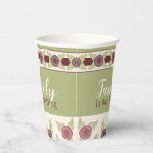 フローラルパターングリーン 紙コップ (右)