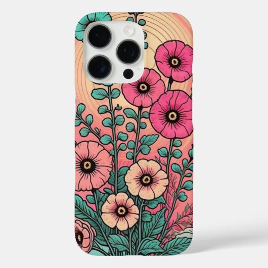 フローラルパターンケースメイトiPhoneケース Case-Mate iPhoneケース (裏面)