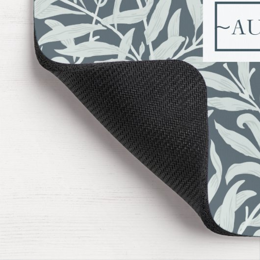 フローラルパターンシェードのブルー熱帯デザイン マウスパッド (コーナー)