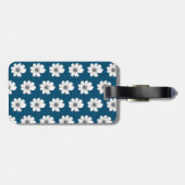 フローラルパターンティール(緑がかった色)ブルー ラゲッジタグ (裏面横)