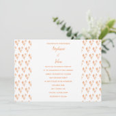 フローラルパターンテラコッタオ素朴レンジ結婚ズ 招待状 (スタンド正面)
