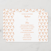 フローラルパターンテラコッタオ素朴レンジ結婚ズ 招待状 (正面/裏面)