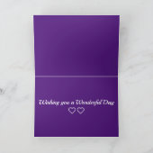 フローラルパターンデザインパープル誕生日 カード (内部)