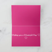 フローラルパターンデザインフシアピンク誕生日 カード (内部)