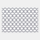 フローラルパターンピンクグリーンとグレー ラッピングペーパーシート (正面3)