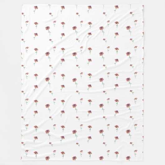 フローラルパターンフリースブランケット フリースブランケット (正面)
