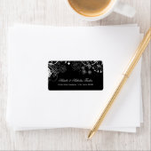 フローラルパターンブラック/ホワイト – 住所 シール (インサイチュ)