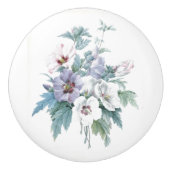 フローラルパターンブーケのバラシャロンレッドテ セラミックノブ (正面)