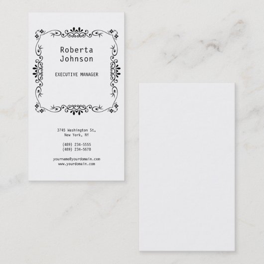 フローラルパターンミニマリストモダンプロフェッショナル 名刺 (正面/裏面)