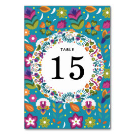 フローラルパターンメキシコスタイル結婚ズ テーブルナンバー