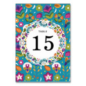 フローラルパターンメキシコスタイル結婚ズ テーブルナンバー (裏面)