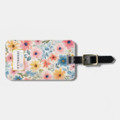 フローラルパターンモノグラム荷物タグ ラゲッジタグ (正面横)