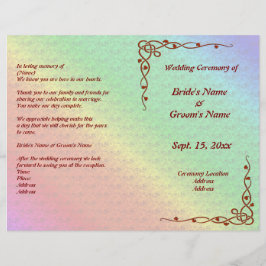 フローラルパターンレインボーオータム結婚式 プログラム