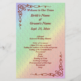 フローラルパターンレインボーオータム結婚式 プログラム