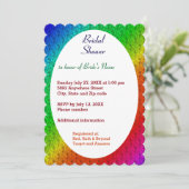 フローラルパターンレインボー結婚秋 招待状 (スタンド正面)