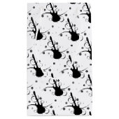 フローラルパターン付きブラックエレキギター スモールペーパーバッグ (裏面)