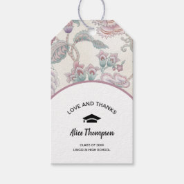 フローラルパターン卒業ありがとう ギフトタグ