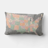 フローラルパターン州マップ ランバークッション (裏面)
