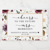 フローラルパターン応援ブライダルシャワー特典 スパークリングワインラベル (シングルラベル)