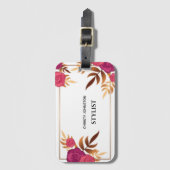 フローラルパターン水彩モダンユニークトレンディー ラゲッジタグ (正面縦)