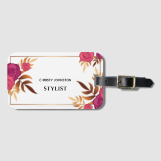 フローラルパターン水彩モダンユニークトレンディー ラゲッジタグ