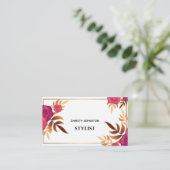フローラルパターン水彩モダンユニークトレンディー 名刺 (スタンド正面)
