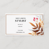 フローラルパターン水彩モダンユニークトレンディー 名刺 (裏面)