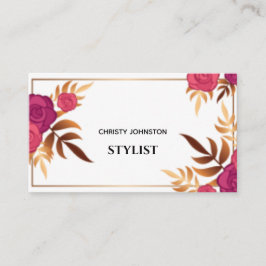 フローラルパターン水彩モダンユニークトレンディー 名刺