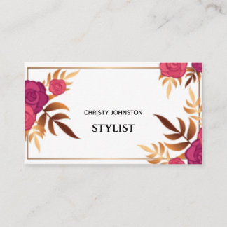 フローラルパターン水彩モダンユニークトレンディー 名刺