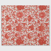 フローラルパターン白い背景ラッピング紙 ラッピングペーパー (フラット)