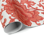 フローラルパターン白い背景ラッピング紙 ラッピングペーパー (ロールコーナー)