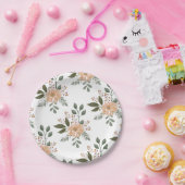 フローラルパターン紙プレート ペーパープレート (パーティー)