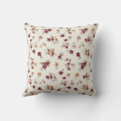 フローラルパターン金ゴールドグレーマロンディティ クッション (裏面)