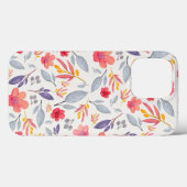 フローラルパターン集合体。青い電話 Case-Mate iPhoneケース (裏面 (横))